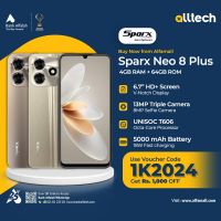 Sparx Neo 8 plus 4GB-64GB | 1 Year Warranty | PTA Approved | Monthly Installments By ALLTECH Up to 12 Months