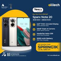 Sparx Note 20 8GB-256GB | 1 Year Warranty | PTA Approved | Monthly Installments By ALLTECH Upto 12 Months