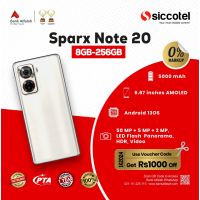 Sparx Note 20 8GB-256GB | 1 Year Warranty | PTA Approved | Monthly Installment By Siccotel Upto 12 Months