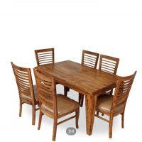 Galaxy Solid Sheesham Wood Dining Table with 6 cushioned chairs on installments (For Karachi Only)