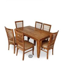 Galaxy Solid Sheesham Wood Dining Table with 6 cushioned chairs by Galaxy Furniture (For Karachi Only) - PB