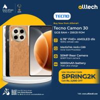 Tecno Camon 30 12GB-256GB | 1 Year Warranty | PTA Approved | Monthly Installments By ALLTECH Up to 12 Months