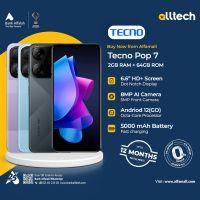 Tecno Pop 7 2GB-64GB | 1 Year Warranty | PTA Approved | Monthly Installments By ALLTECH Upto 12 Months