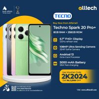 Tecno Spark 20 Pro 8GB-256GB | 1 Year Warranty | PTA Approved | Monthly Installments By ALLTECH Up to 12 Months