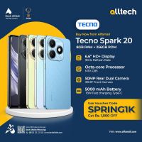 Tecno Spark 20 8GB-256GB | 1 Year Warranty | PTA Approved | Monthly Installments By ALLTECH Upto 12 Months