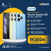 Tecno Spark 20 8GB-256GB | 1 Year Warranty | PTA Approved | Monthly Installments By ALLTECH Upto 12 Months