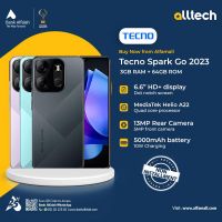 Tecno Spark Go 2023 4GB-64GB | 1 Year Warranty | PTA Approved | Non Installments By ALLTECH