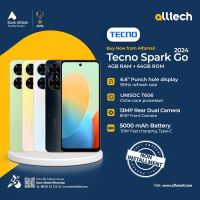Tecno Spark Go 2024 4GB-64GB | 1 Year Warranty | PTA Approved | Non Installments By ALLTECH