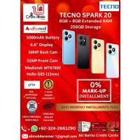 TECNO SPARK 20 (8GB+8GB EXTENDED RAM & 256GB ROM) On Easy Monthly Installments By ALI's Mobile