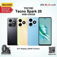 Tecno Spark 20 (08+08GB/256GB) PTA Approved with One Year Official Warranty on Installments by WOJOZO