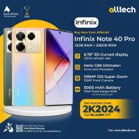 Infinix Note 40 Pro 12GB-256GB | 1 Year Warranty | PTA Approved | Monthly Installments By ALLTECH Upto 12 Months