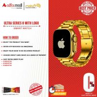 Ultra 8 Smart Watch Logo Golden Edition 2.12'' Display Bluetooth Calling, Dual Straps Fitness Tracking Features, Gold Box Mobopro1 - Installment