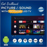 Universal 22 Inch Smart Android Full HD LED TV With Official Warranty On 12 month installment with 0% markup
