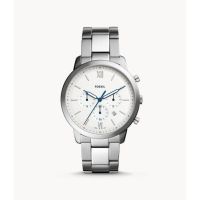 Fossil Men’s Chronograph Quartz Silver Stainless Steel White Dial 44mm Watch FS5433 On 12 Months Installments At 0% Markup