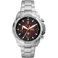 Fossil Men’s Quartz Silver Stainless Steel Red Dial 44mm Watch FS5878 On 12 Months Installments At 0% Markup