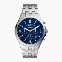Fossil Men’s Chronograph Quartz Silver Stainless Steel Blue Dial 46mm Watch FS5605 On 12 Months Installments At 0% Markup