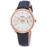 Fossil Women’s Quartz Blue Leather Strap Silver Dial 35mm Watch ES4394 On 12 Months Installments At 0% Markup