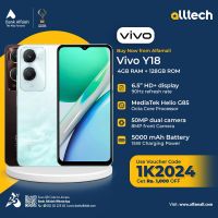 Vivo Y18 4GB-128GB | 1 Year Warranty | PTA Approved | Monthly Installments By ALLTECH Upto 12 Months