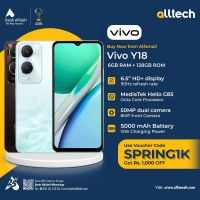 Vivo Y18 6GB-128GB | 1 Year Warranty | PTA Approved | Monthly Installments By ALLTECH Upto 12 Months