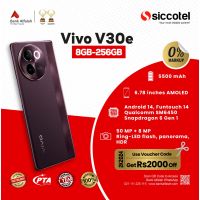 Vivo V30e 8GB-256GB | 1 Year Warranty | PTA Approved | Monthly Installment By Siccotel Upto 12 Months