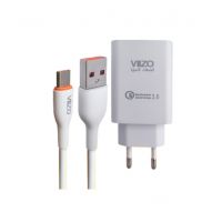 Vizo 18W 1 USB Port Fast Charger With Type C Cable (V007) - NON installments - ISPK-0179
