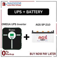 OMEGA UPS Inverter 800 Watts + AGS BATTERY 210 INSTALLMENT 