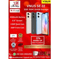 VNUS SE 22 (3GB RAM & 64GB ROM) On Easy Monthly Installments By ALI's Mobile