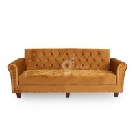 Galaxy Gloria Sofa CumBed Imported Velvet Fabric, with Arms by Galaxy Furniture 
