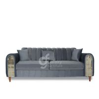 Galaxy Brand New Five Seater Turkish Design Imported Grey Velvet Modern Design Sofa Set by Galaxy Furniture