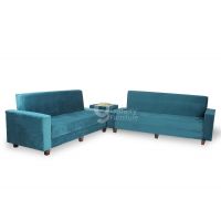 Galaxy D-Dot Mate Green velvet 02 Sofa cum Bed with Matching Table By Galaxy Furniture