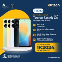 Tecno Spark Go 2024 4GB-64GB | 1 Year Warranty | PTA Approved | Monthly Installments By ALLTECH Upto 12 Months