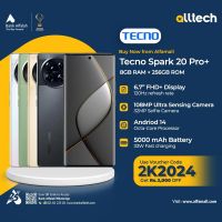 Tecno Spark 20 Pro Plus 8GB-256GB | 1 Year Warranty | PTA Approved | Monthly Installments By ALLTECH Upto 12 Months