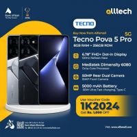 Tecno Pova 5 Pro 5G 8GB-256GB | 1 Year Warranty | PTA Approved | Monthly Installments By ALLTECH Up to 12 Months