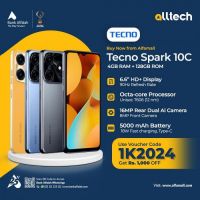 Tecno Spark 10C 4GB-128GB | 1 Year Warranty | PTA Approved | Monthly Installments By ALLTECH Up to 12 Months