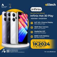 Infinix Hot 30 Play 4GB-64GB | 1 Year Warranty | PTA Approved | Monthly Installments By ALLTECH Upto 12 Months