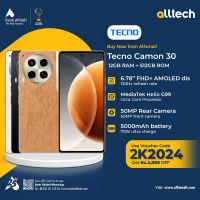 Tecno Camon 30 12GB-256GB | 1 Year Warranty | PTA Approved | Monthly Installments By ALLTECH Up to 12 Months