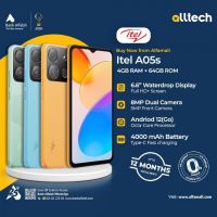 Itel A05s 4GB-64GB | 1 Year Warranty | PTA Approved | Monthly Installments By ALLTECH Upto 12 Months