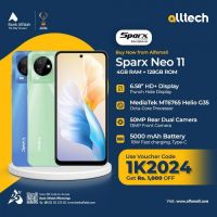 Sparx Neo 11 4GB-128GB | 1 Year Warranty | PTA Approved | Monthly Installments By ALLTECH Up to 12 Months