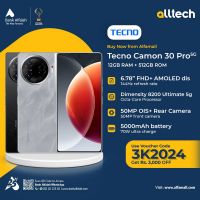 Tecno Camon 30 Pro 5G 12GB-512GB | 1 Year Warranty | PTA Approved | Monthly Installments By ALLTECH Up to 12 Months