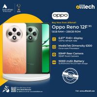 Oppo Reno 12f 5g 12GB-256GB | 1 Year Warranty | PTA Approved | Non Installments By ALLTECH