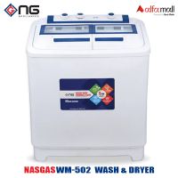 Nasgas NWM-502 Washing Dryer Machine 10KG Plastic top 3d design beautiful handles On Installments