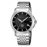 Gucci Men’s Swiss Made Quartz Silver Stainless Steel Black Dial 38mm Watch YA1264106 On 12 Months Installments At 0% Markup