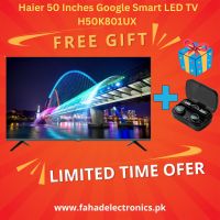Haier 50 Inches Google Smart LED TV H50K801UX  With Free Gift+ On Installment