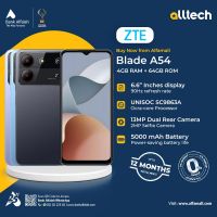 ZTE Blade A54 4GB-64GB | 1 Year Warranty | PTA Approved | Monthly Installments By ALLTECH Upto 12 Months