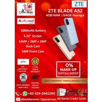 ZTE A52 (4GB RAM & 64GB ROM) On Easy Monthly Installments By ALI's Mobile